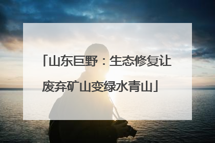 山东巨野：生态修复让废弃矿山变绿水青山
