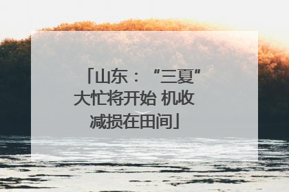 山东：“三夏”大忙将开始 机收减损在田间