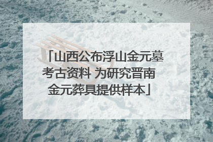 山西公布浮山金元墓考古资料 为研究晋南金元葬具提供样本
