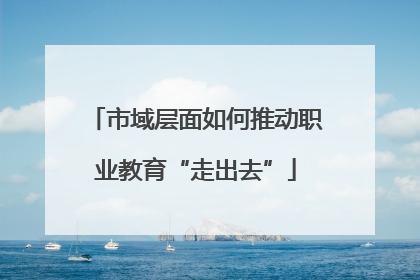 市域层面如何推动职业教育“走出去”