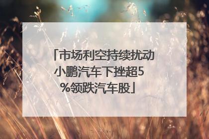 市场利空持续扰动 小鹏汽车下挫超5%领跌汽车股