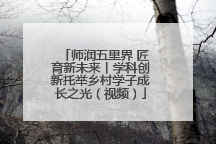 师润五里界 匠育新未来丨学科创新托举乡村学子成长之光（视频）