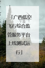 广西低空飞行综合监管服务平台上线测试运行