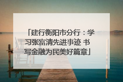 建行衡阳市分行：学习张富清先进事迹 书写金融为民美好篇章