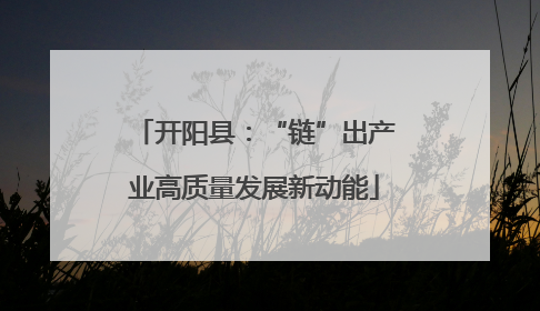 开阳县：“链”出产业高质量发展新动能