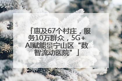惠及67个村庄，服务10万群众，5G+AI赋能景宁山区“数智流动医院”
