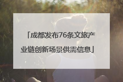 成都发布76条文旅产业链创新场景供需信息