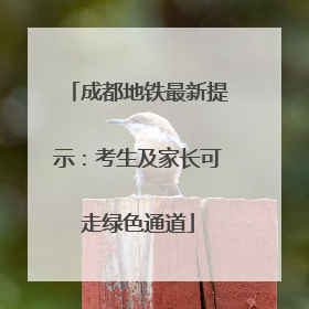 成都地铁最新提示：考生及家长可走绿色通道