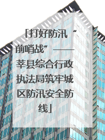 打好防汛“前哨战”——莘县综合行政执法局筑牢城区防汛安全防线