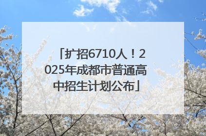 扩招6710人！2025年成都市普通高中招生计划公布