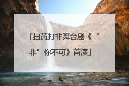 扫黄打非舞台剧《“非”你不可》首演