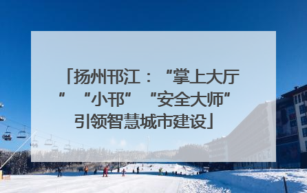 扬州邗江：“掌上大厅”“小邗”“安全大师”引领智慧城市建设