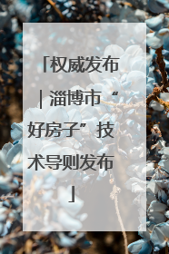 权威发布｜淄博市“好房子”技术导则发布