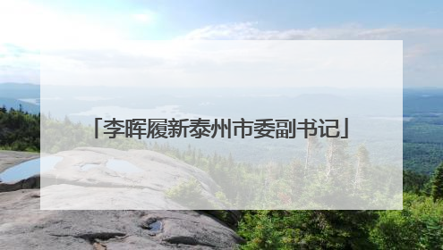李晖履新泰州市委副书记