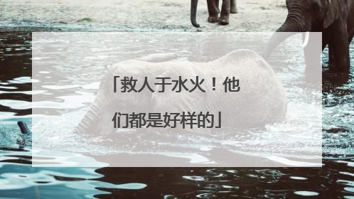 救人于水火！他们都是好样的