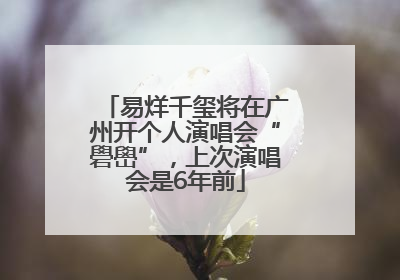 易烊千玺将在广州开个人演唱会“礐嶨”，上次演唱会是6年前