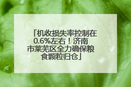 机收损失率控制在0.6%左右！济南市莱芜区全力确保粮食颗粒归仓