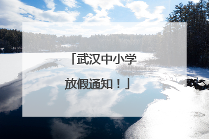 武汉中小学放假通知！