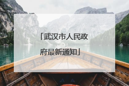 武汉市人民政府最新通知