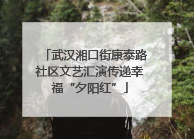 武汉湘口街康泰路社区文艺汇演传递幸福“夕阳红”