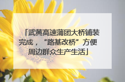 武黄高速蒲团大桥铺装完成，“路基改桥”方便周边群众生产生活