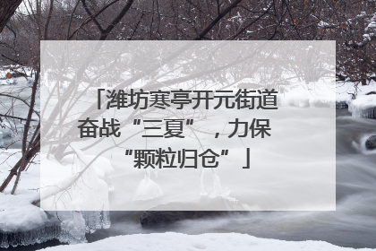 潍坊寒亭开元街道奋战“三夏”，力保“颗粒归仓”