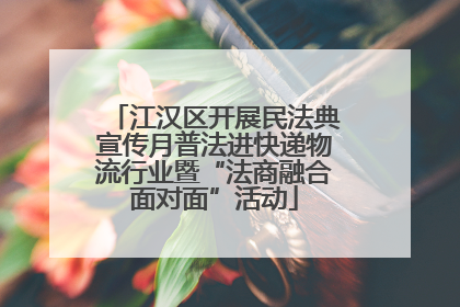 江汉区开展民法典宣传月普法进快递物流行业暨“法商融合面对面”活动