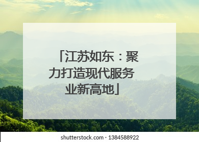 江苏如东：聚力打造现代服务业新高地