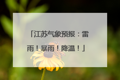 江苏气象预报：雷雨！暴雨！降温！