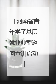 河南省青年学子基层就业典型巡回宣讲启动