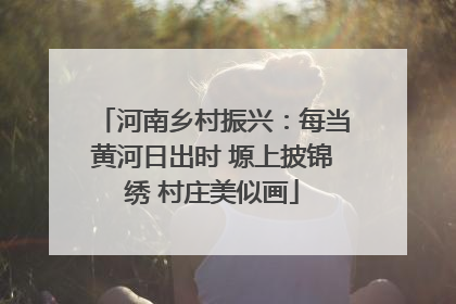 河南乡村振兴：每当黄河日出时 塬上披锦绣 村庄美似画