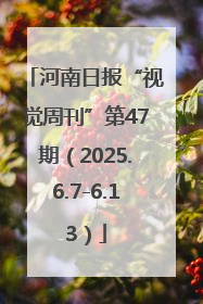河南日报“视觉周刊”第47期（2025.6.7-6.13）