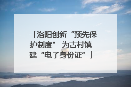 洛阳创新“预先保护制度” 为古村镇建“电子身份证”