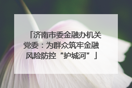 济南市委金融办机关党委：为群众筑牢金融风险防控“护城河”