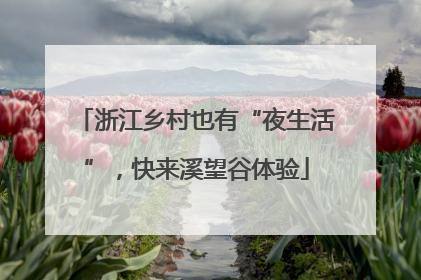 浙江乡村也有“夜生活”，快来溪望谷体验