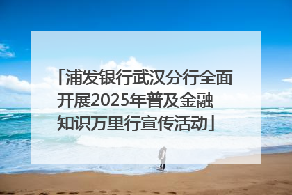 浦发银行武汉分行全面开展2025年普及金融知识万里行宣传活动