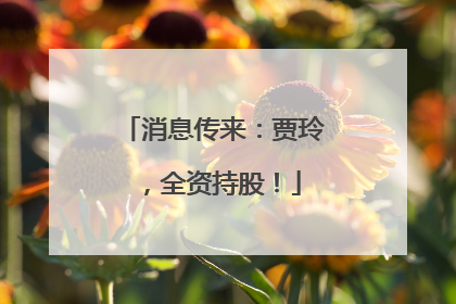 消息传来：贾玲，全资持股！
