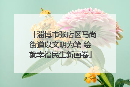 淄博市张店区马尚街道以文明为笔 绘就幸福民生新画卷