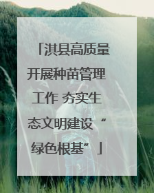 淇县高质量开展种苗管理工作 夯实生态文明建设“绿色根基”