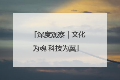 深度观察｜文化为魂 科技为翼