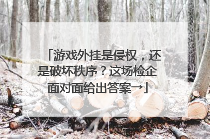 游戏外挂是侵权，还是破坏秩序？这场检企面对面给出答案→