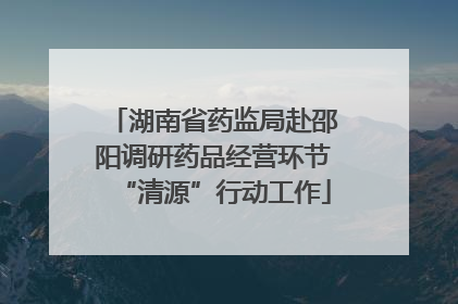 湖南省药监局赴邵阳调研药品经营环节“清源”行动工作
