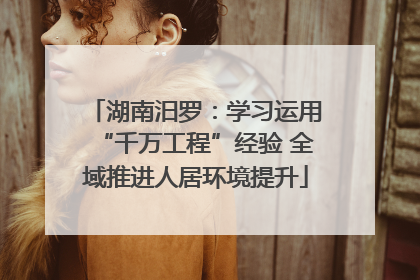 湖南汨罗：学习运用“千万工程”经验 全域推进人居环境提升