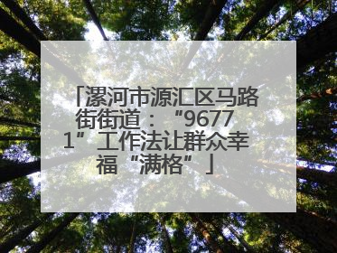 漯河市源汇区马路街街道：“96771”工作法让群众幸福“满格”