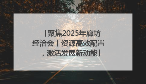 聚焦2025年廊坊经洽会丨资源高效配置，激活发展新动能