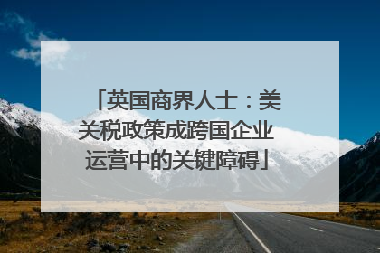 英国商界人士：美关税政策成跨国企业运营中的关键障碍
