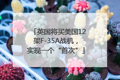 英国将买美国12架F-35A战机，实现一个“首次”