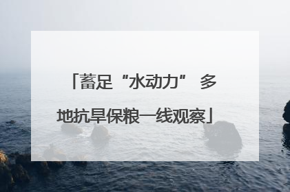 蓄足“水动力” 多地抗旱保粮一线观察