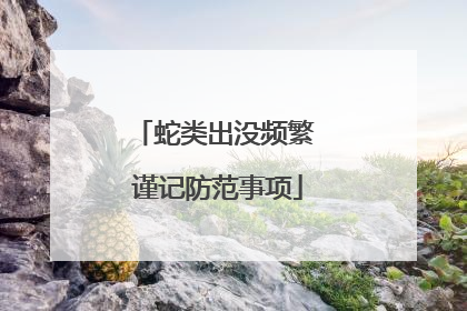 蛇类出没频繁 谨记防范事项