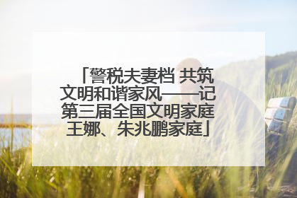 警税夫妻档 共筑文明和谐家风——记第三届全国文明家庭王娜、朱兆鹏家庭